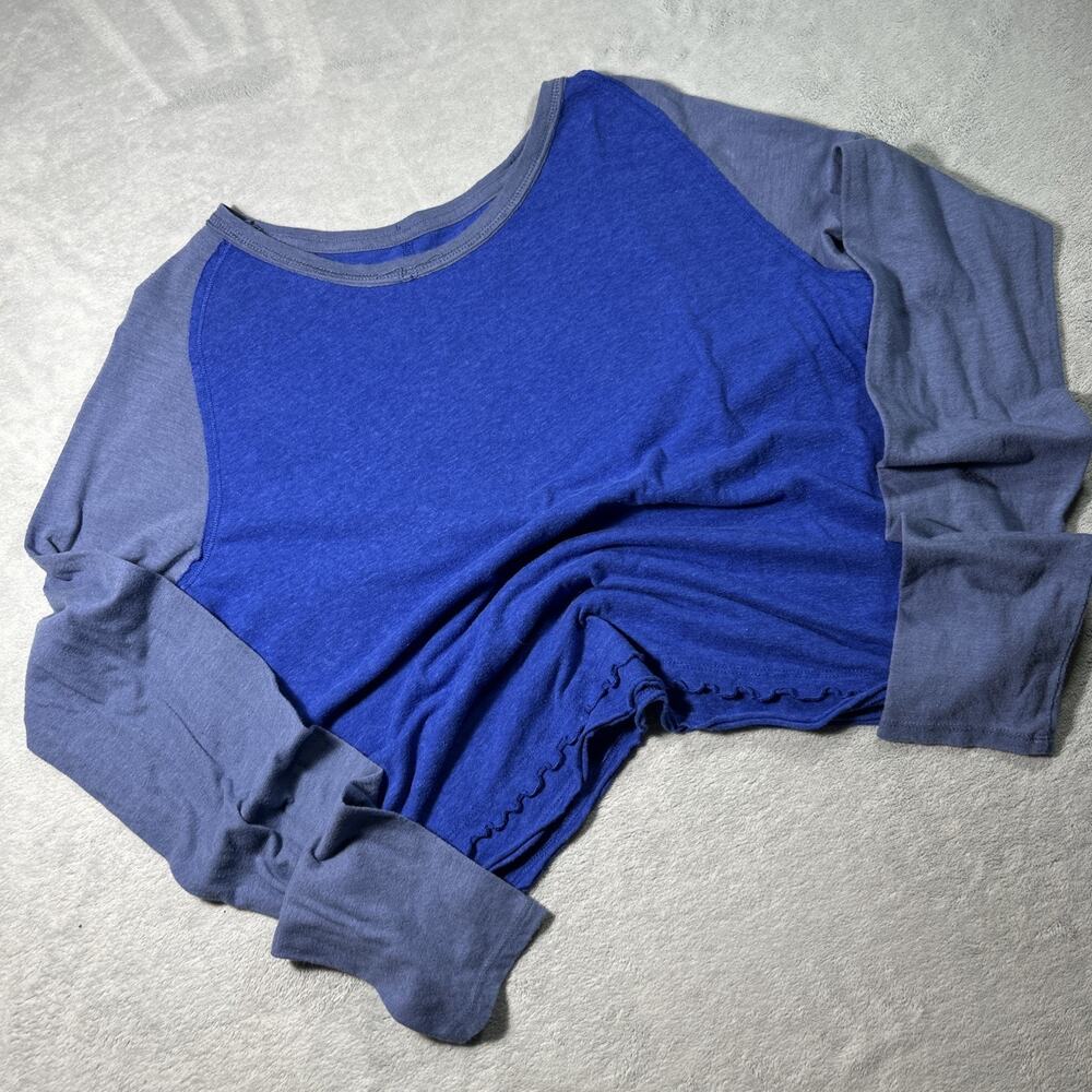 Y2k 2000s We The Free Cropped Long Sleeve Shirt Medium Baseball Ruffle Top Boho